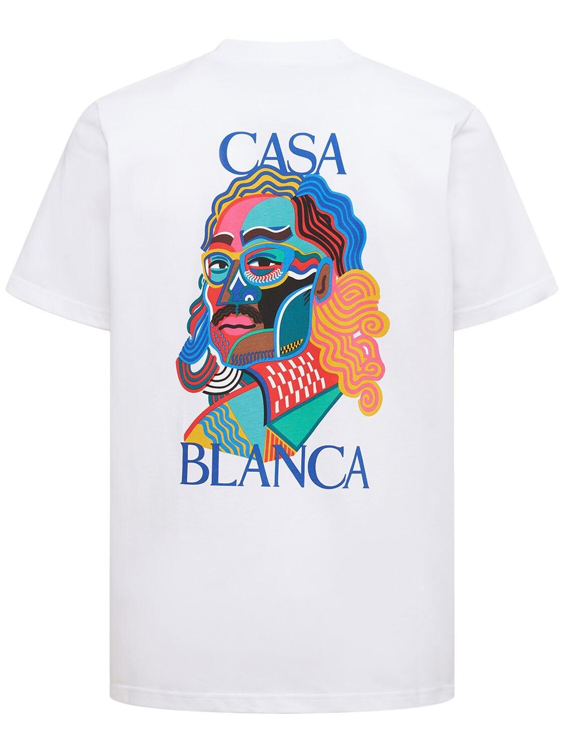 T-shirt En Coton Imprimé Masao San CASABLANCA pour homme en coloris Blanc |  Lyst