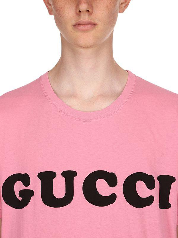 Pink gucci t shirt mens sale