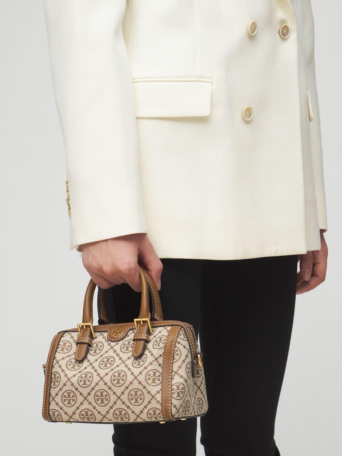 Tory Burch Mini Logo Monogram Duffle Bag in Brown Lyst Australia