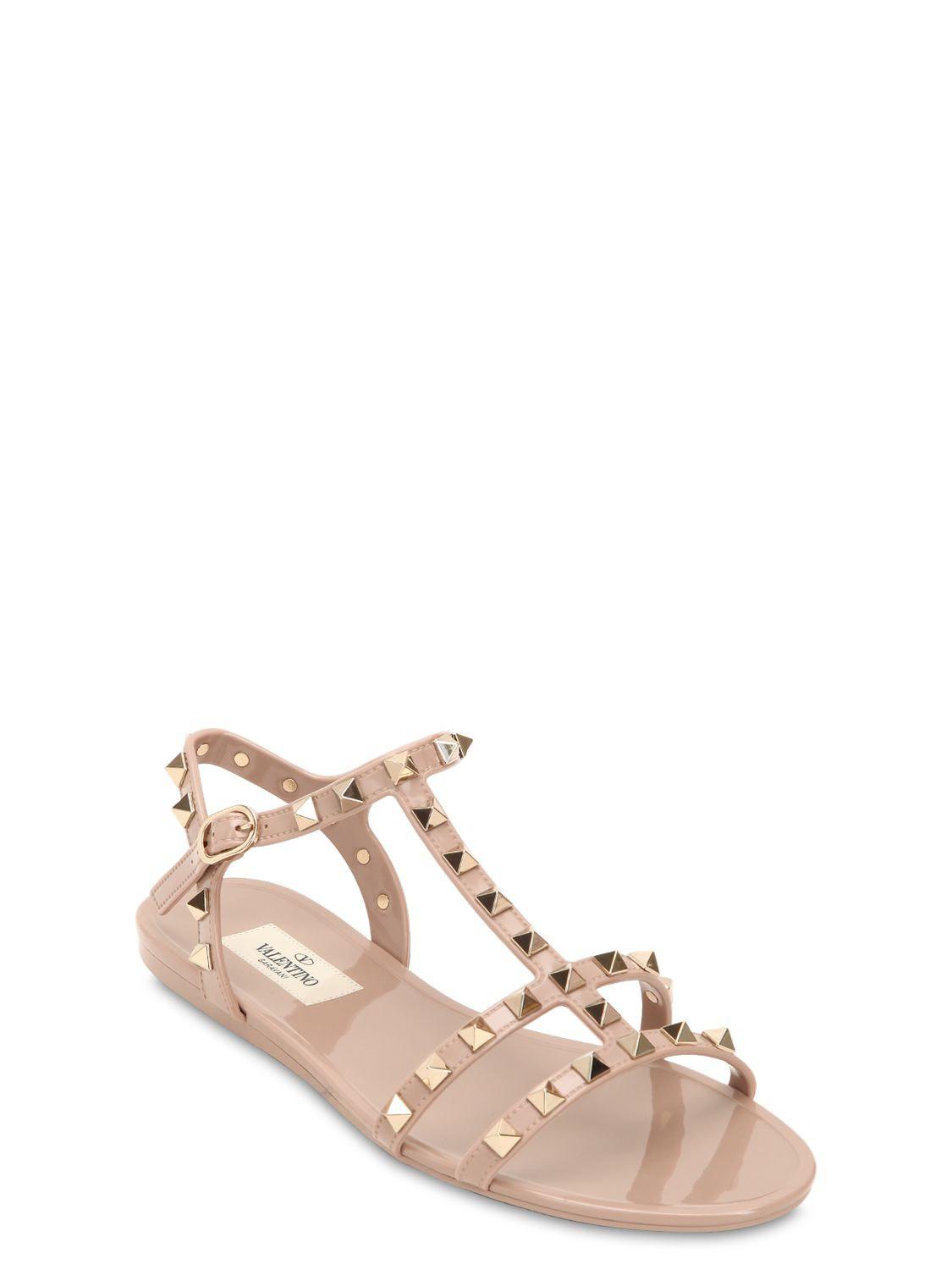 valentino garavani pvc rockstud flat sandals