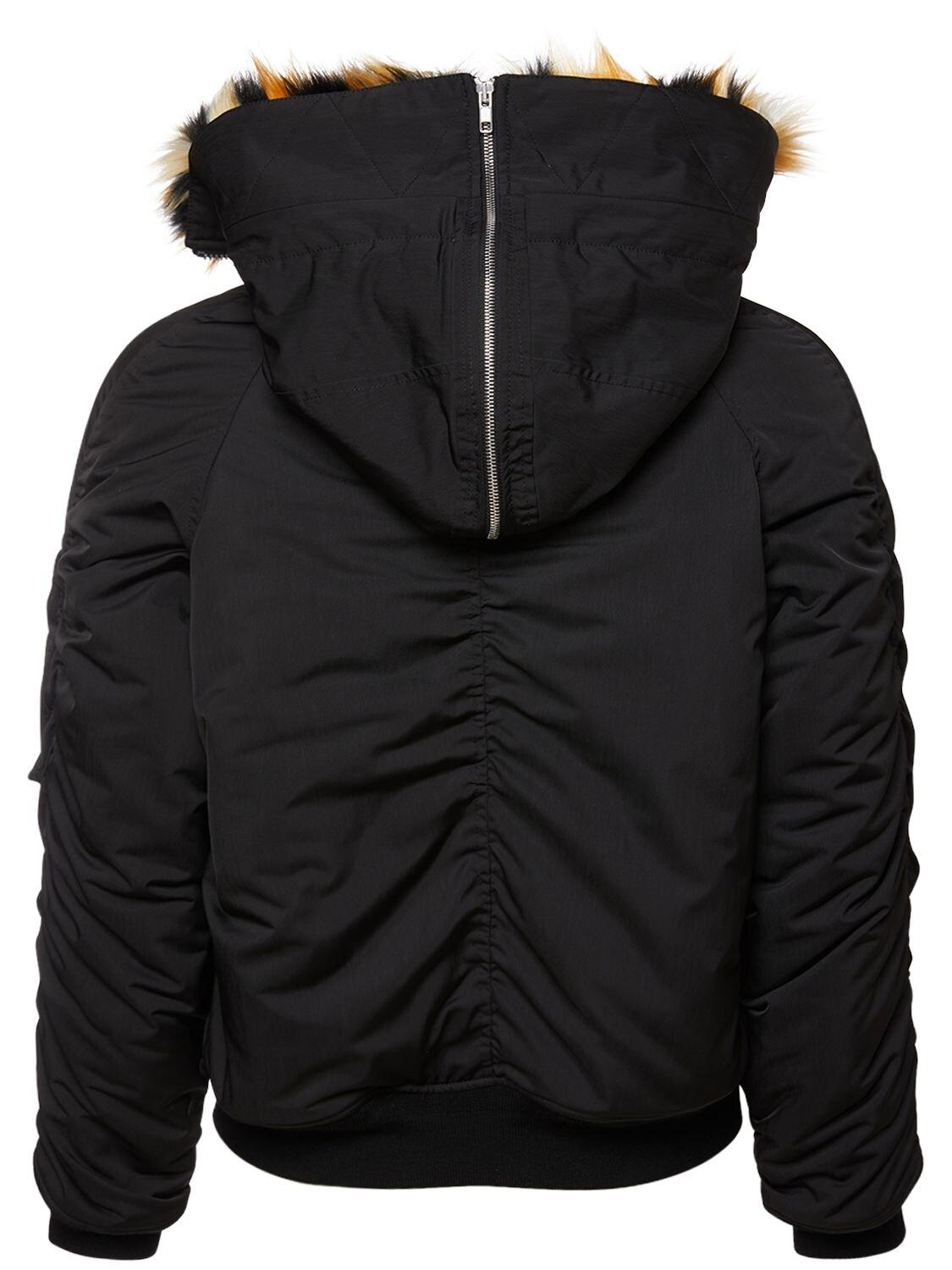 KENZO Short Puffer Parka W Faux Fur Hood in Black for Men Lyst UK