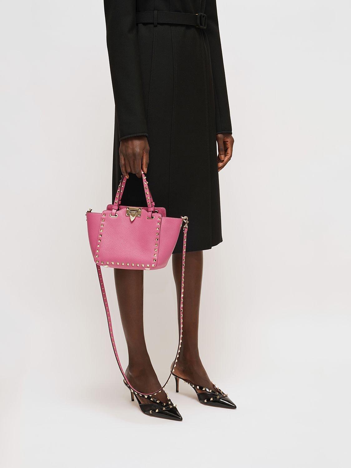 Valentino Garavani Mini Rockstud Leather Tote Bag in Pink | Lyst Canada