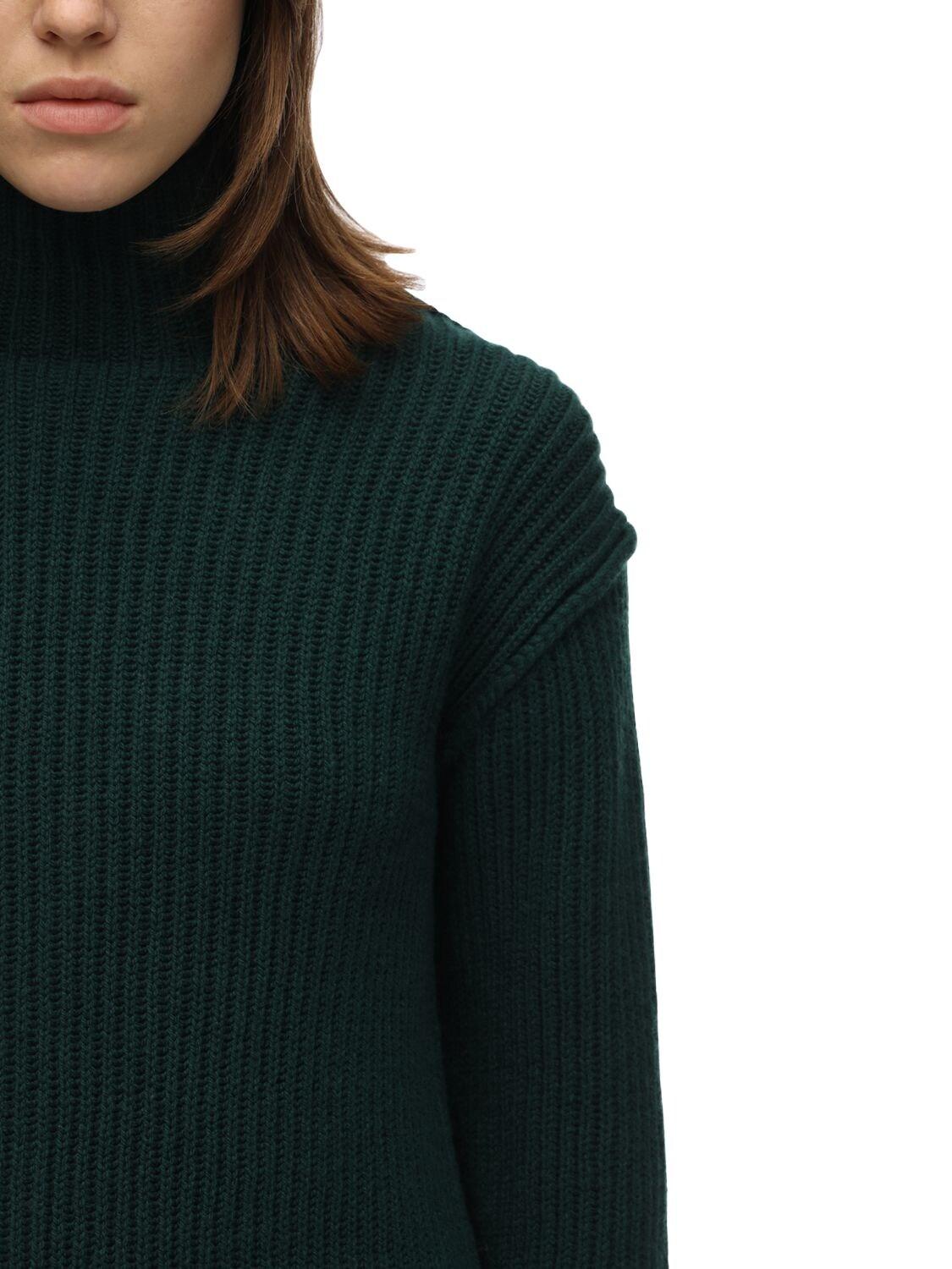 Tory Burch Wool & Cashmere Blend Knit Sweater in Dark Green (Green) - Lyst