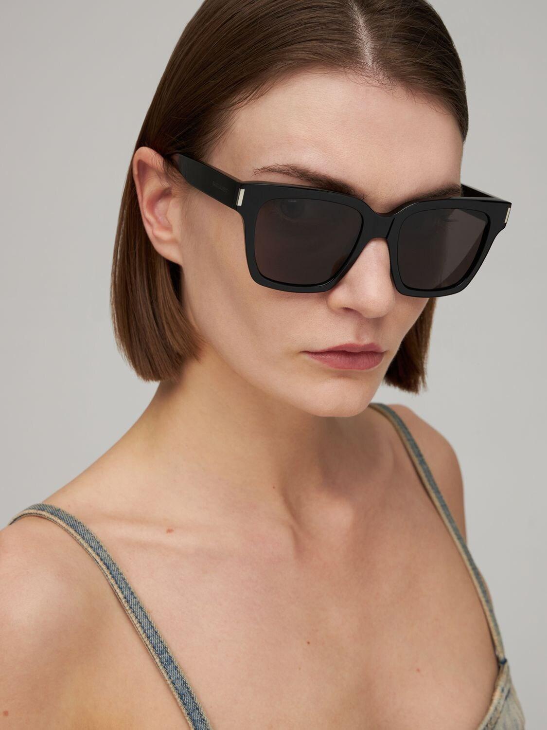 Saint Laurent Sl 507 Bold Acetate Sunglasses in Black | Lyst