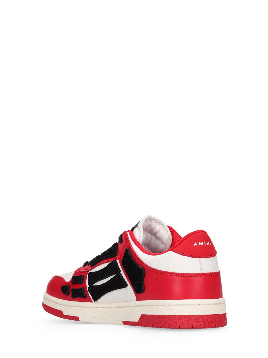 Amiri Skel Bones Low Top Leather Sneakers in Red for Men | Lyst UK