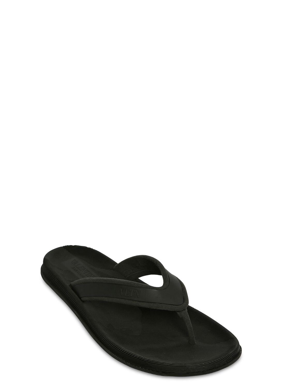 Valentino Garavani Suede Flip Flop Vltn in Black for Men - Save 21% - Lyst
