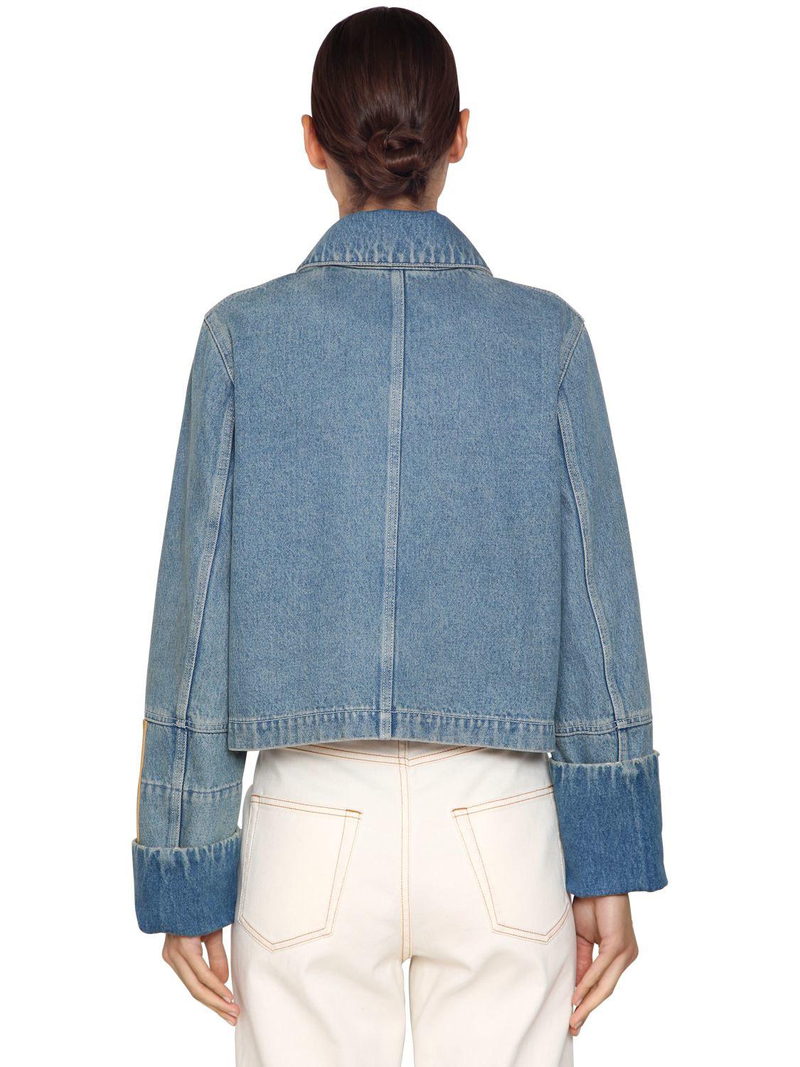 loewe cropped denim jacket