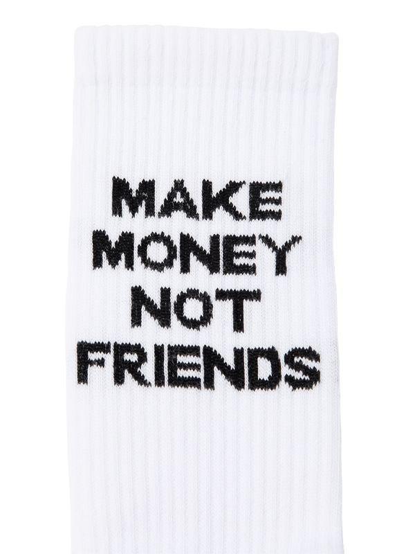 Make Money Not Friends Logo Intarsia Cotton Blend Knit Socks In