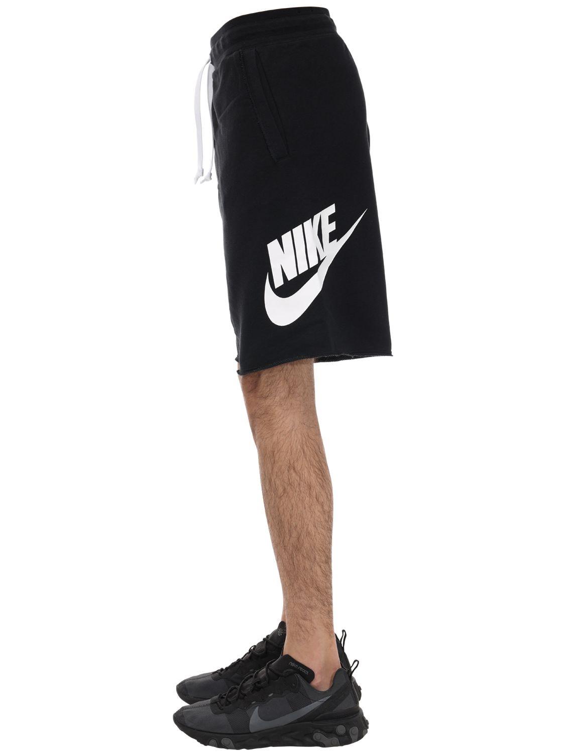 Nike Nsw Logo Printed Cotton Shorts in Black for Men - Lyst