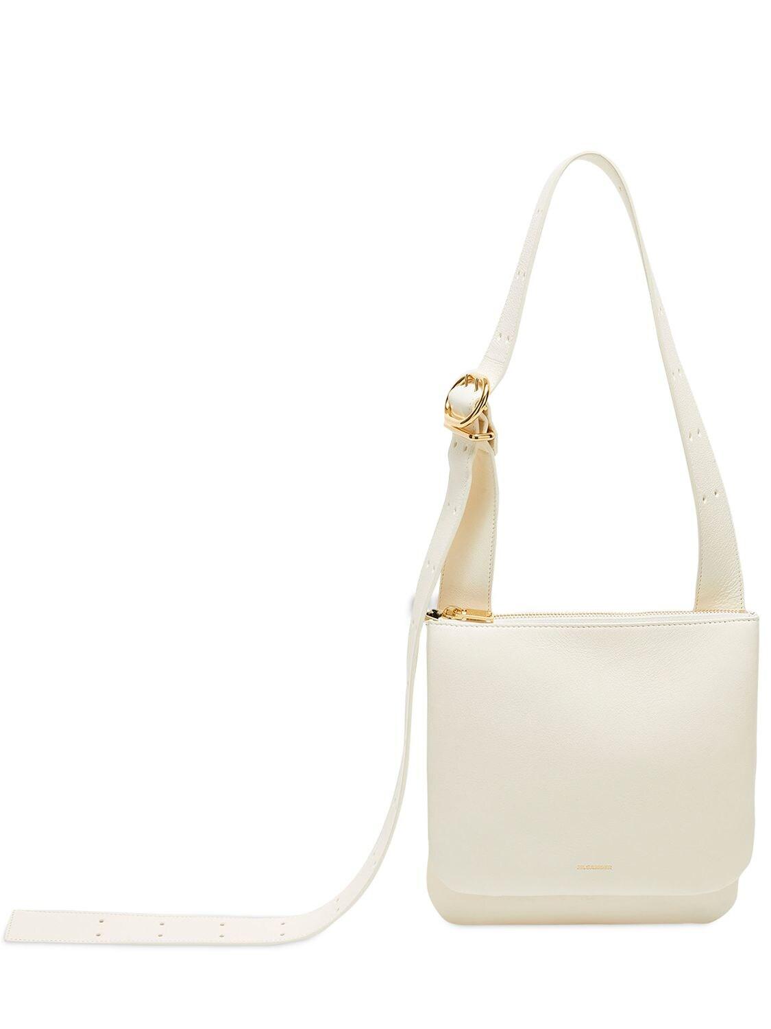 Jil Sander Ombra Ns Leather Shoulder Bag in White | Lyst Australia