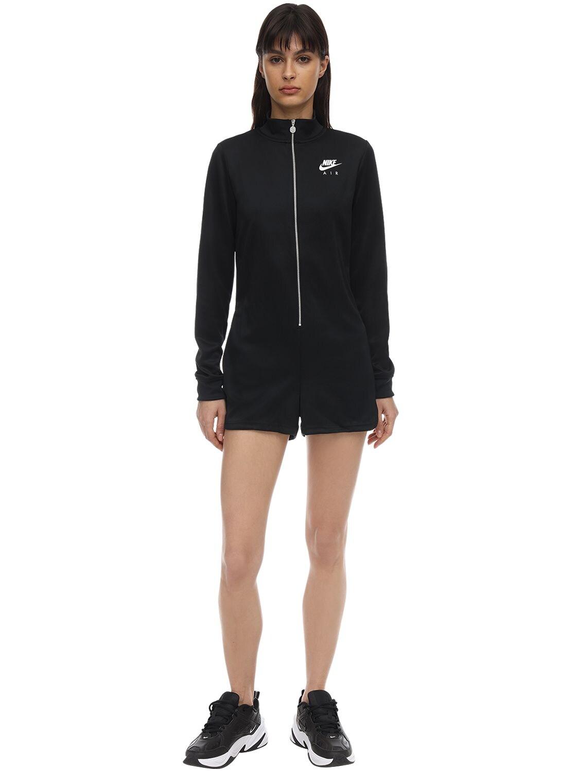 Nike Acetate Long Sleeve Jumpsuit in Black - Lyst