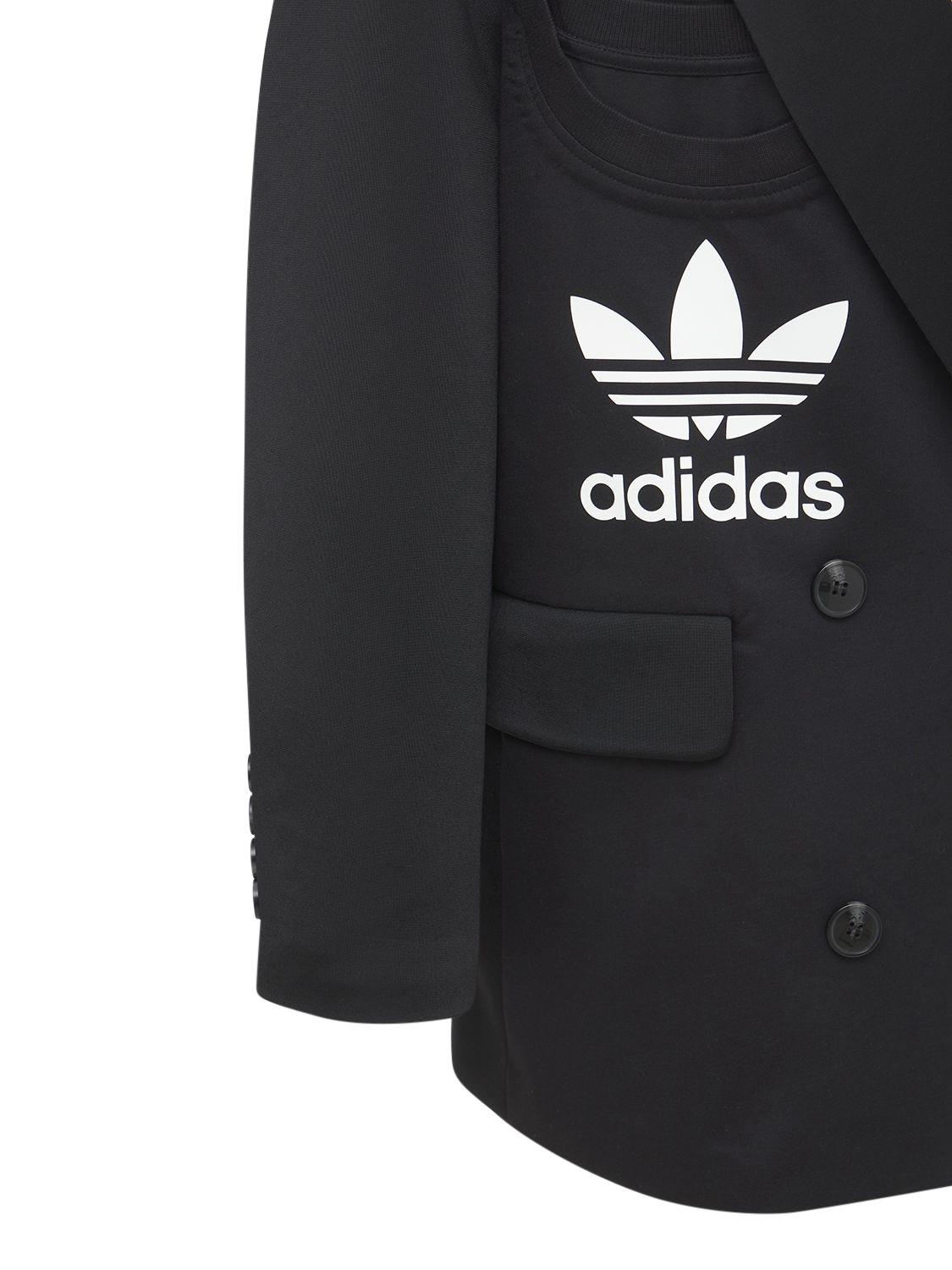 adidas Originals Oversized Cotton Blazer in Black | Lyst