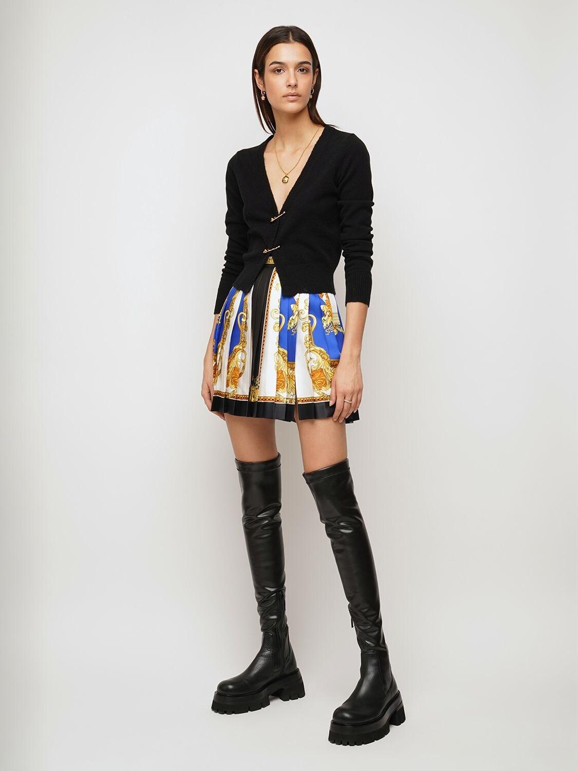 Versace Print Pleated Short Dress