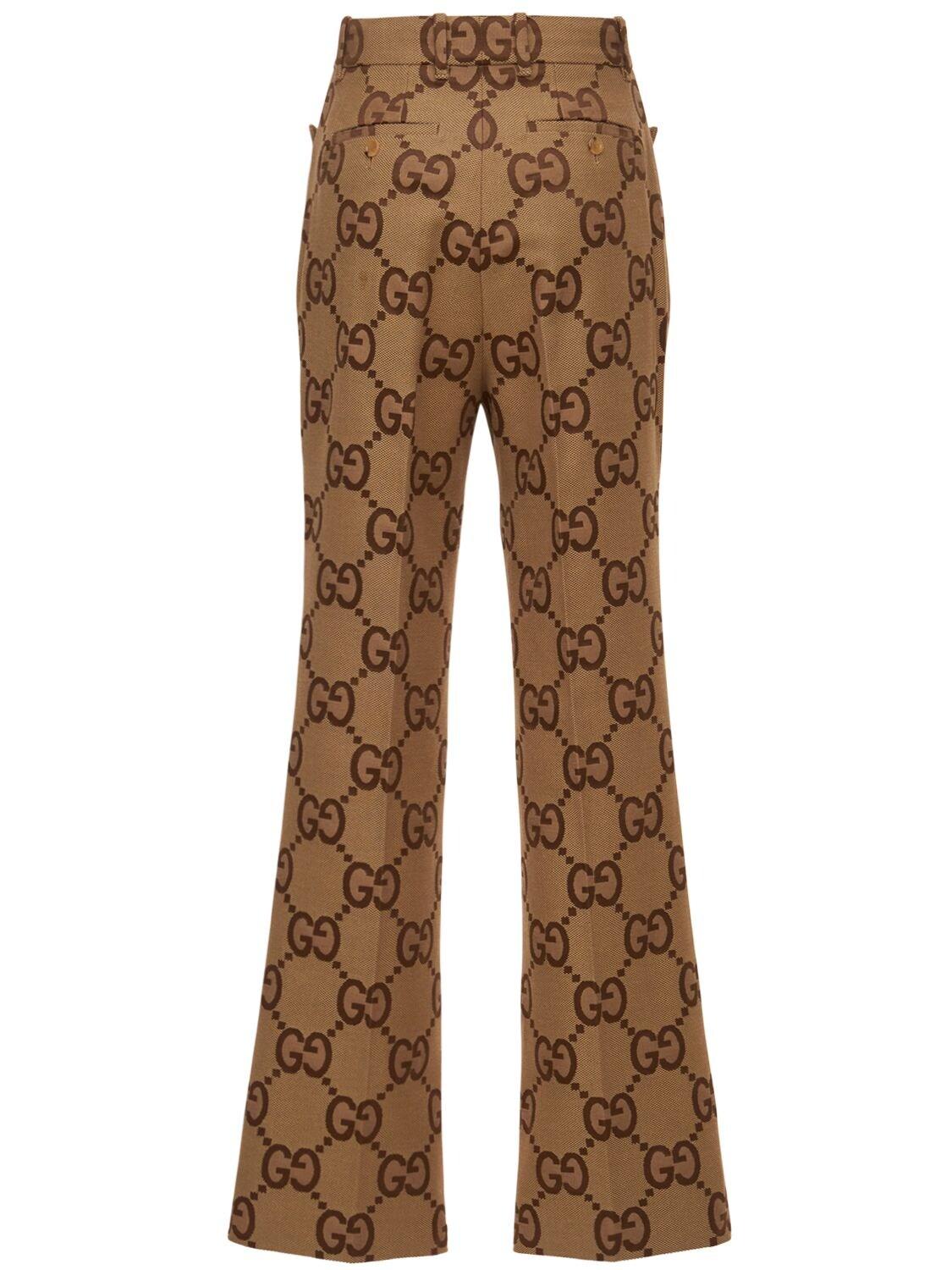 Gucci Cotton Blend Jumbo Gg Straight Pants