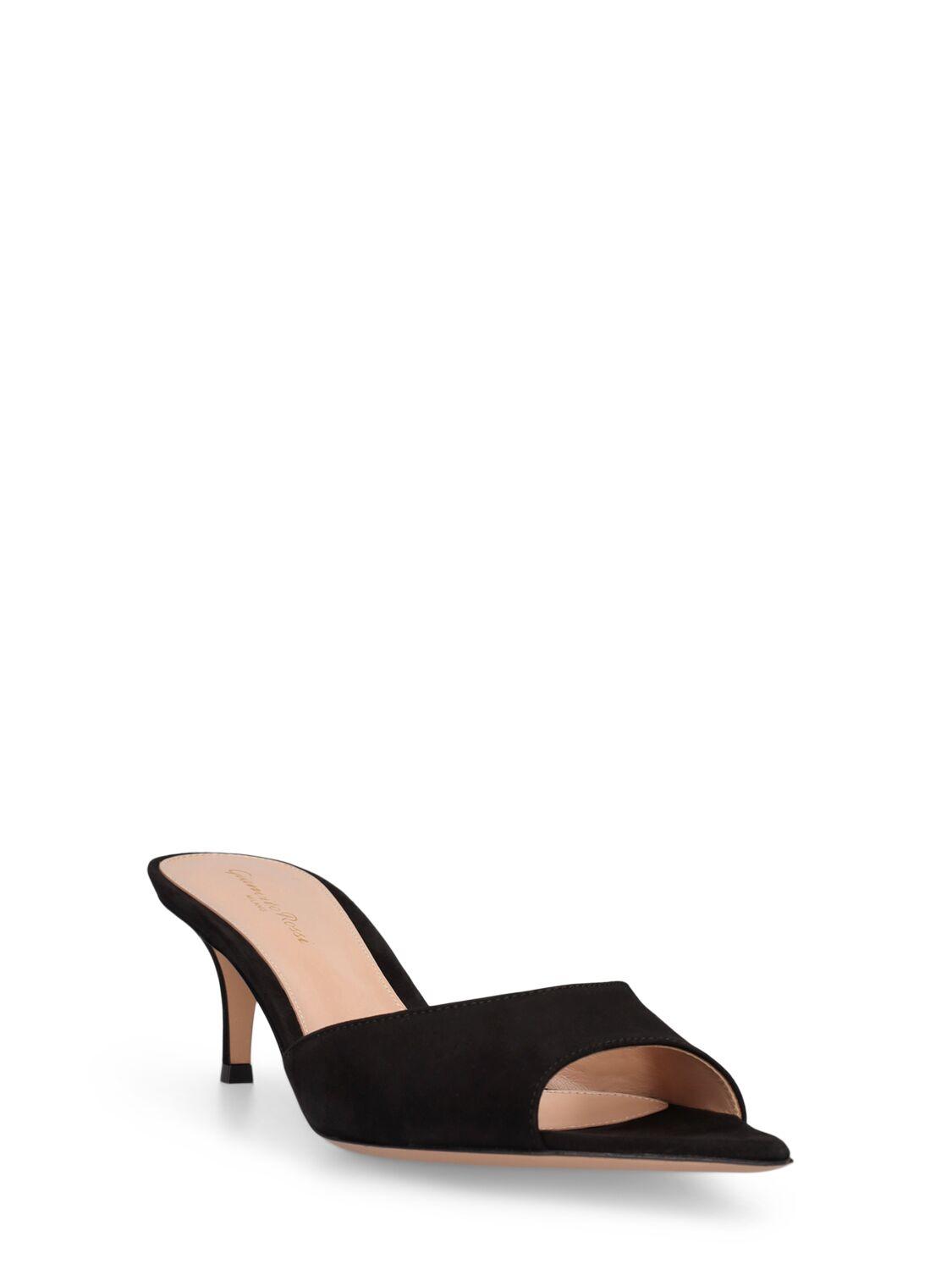 Gianvito Rossi 黒(チャコールグレー？) スエード ハイヒール Gianvito