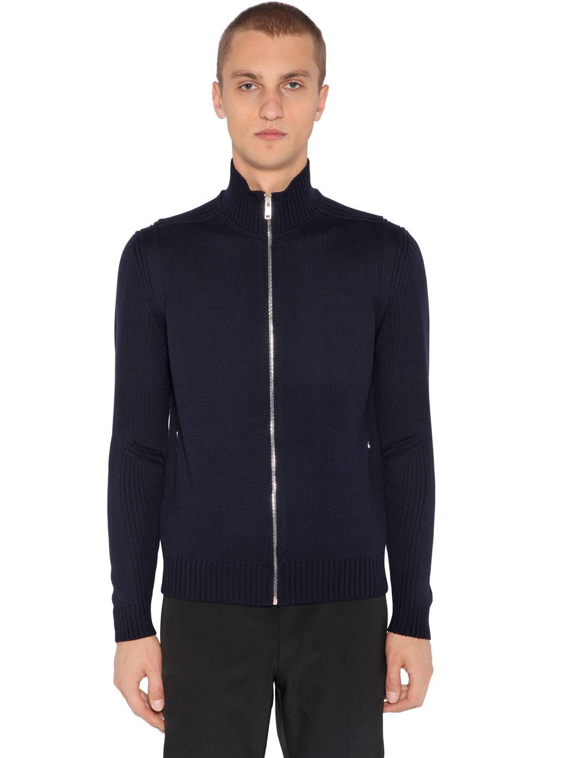 mens zip up wool cardigan