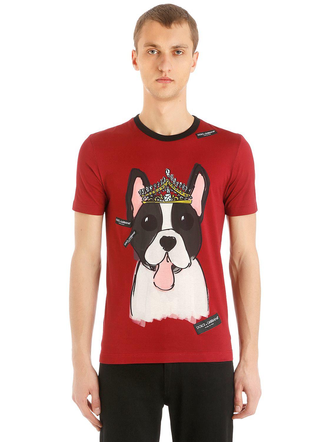 Dolce & Gabbana Year Of The Dog Cotton Jersey T-shirt in Red for Men - Lyst