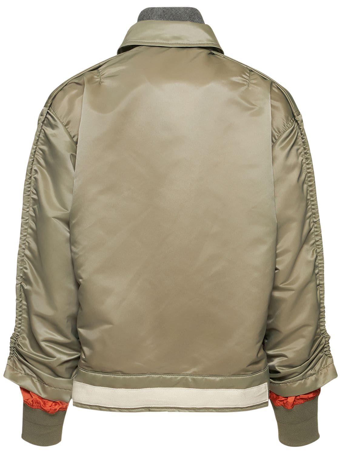 Sacai Nylon Twill Blouson Jacket in Green for Men | Lyst