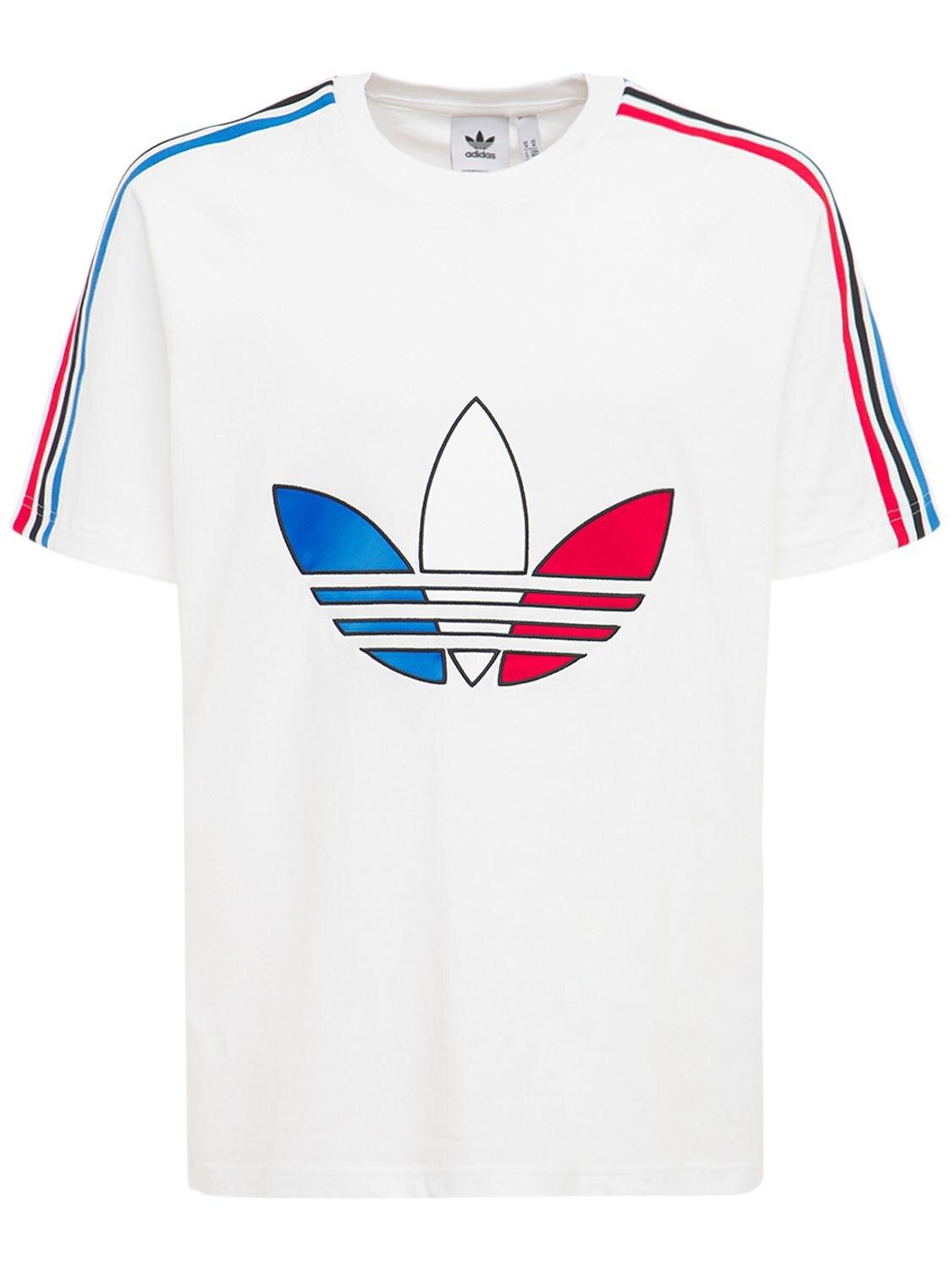 adidas Originals Tricolor T-shirt in White for Men | Lyst
