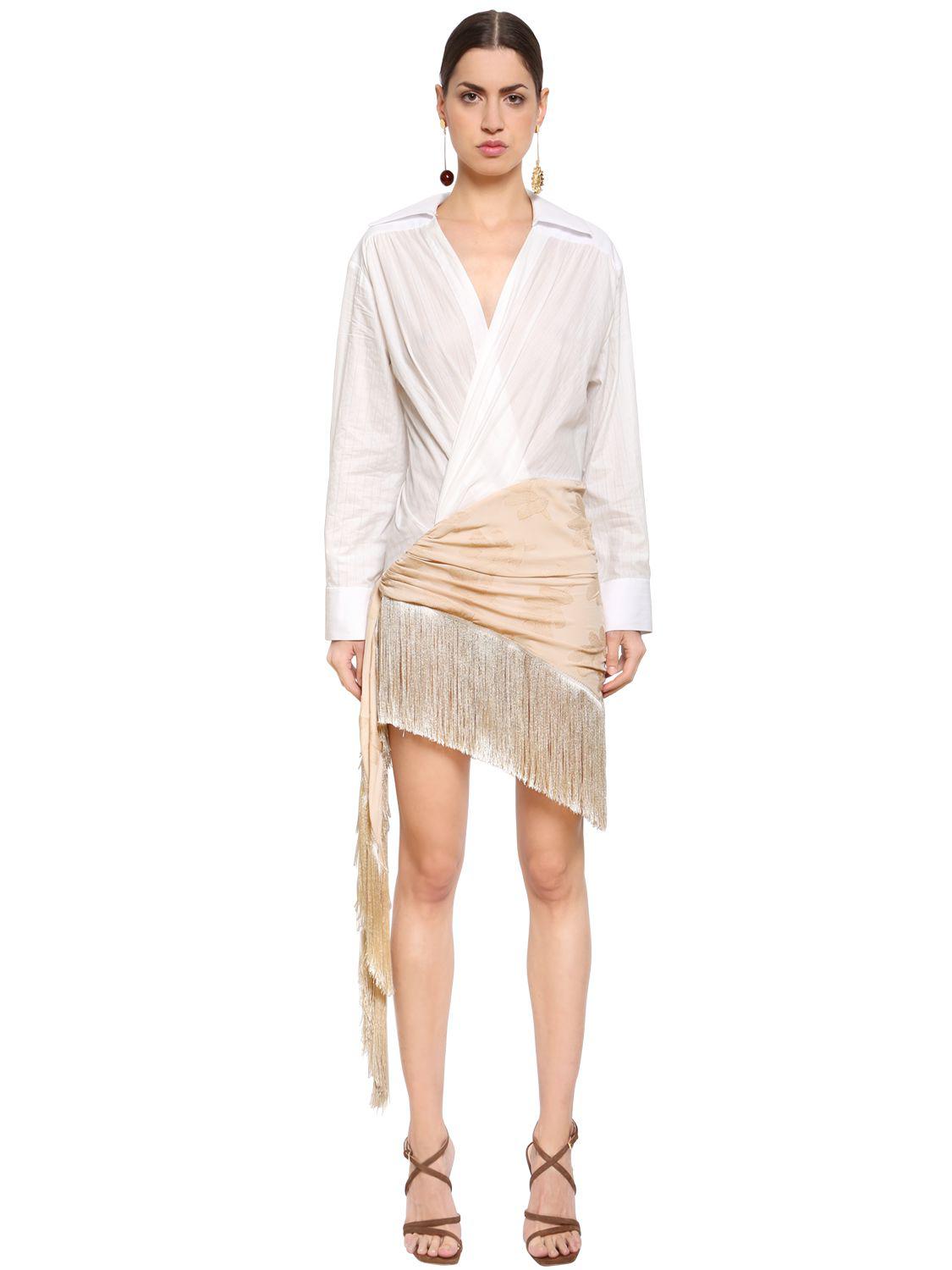 fringe shirt dress