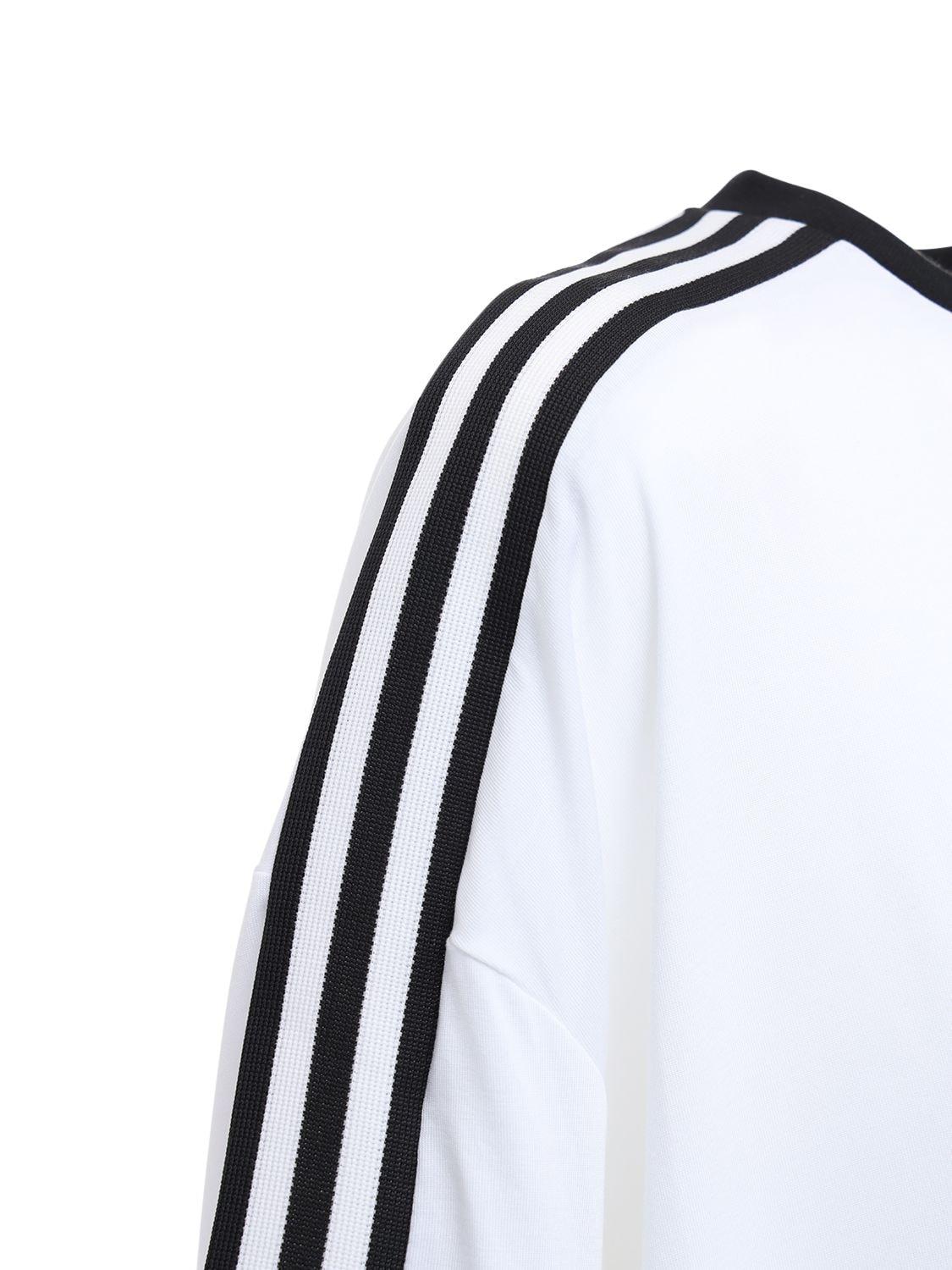 adidas Originals 70s 3 Stripes Logo Jersey in White - Lyst