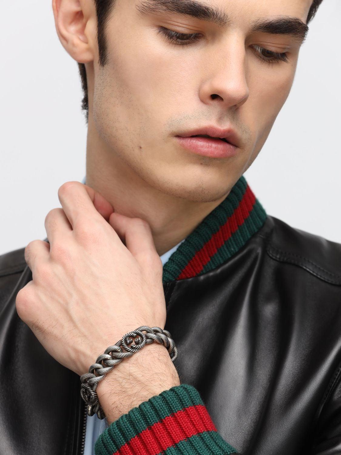 Gucci Silver 'Gucci Ghost' Chain Bracelet for Men