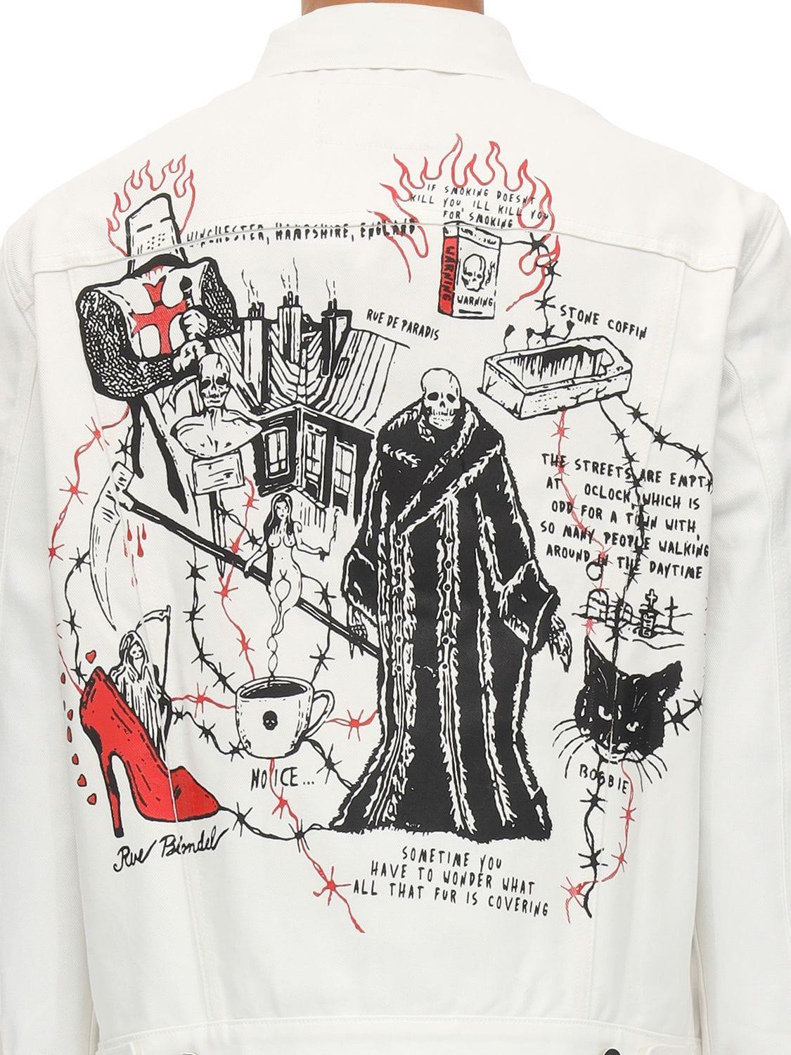 custom white denim jacket