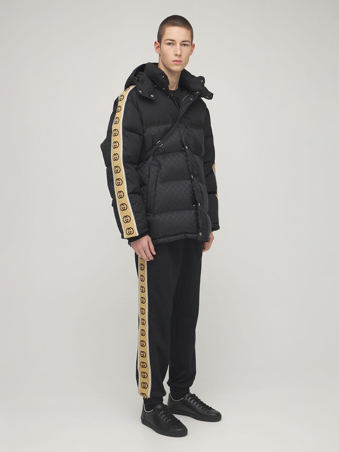 GG Jacquard Nylon Padded Coat in Black - Gucci