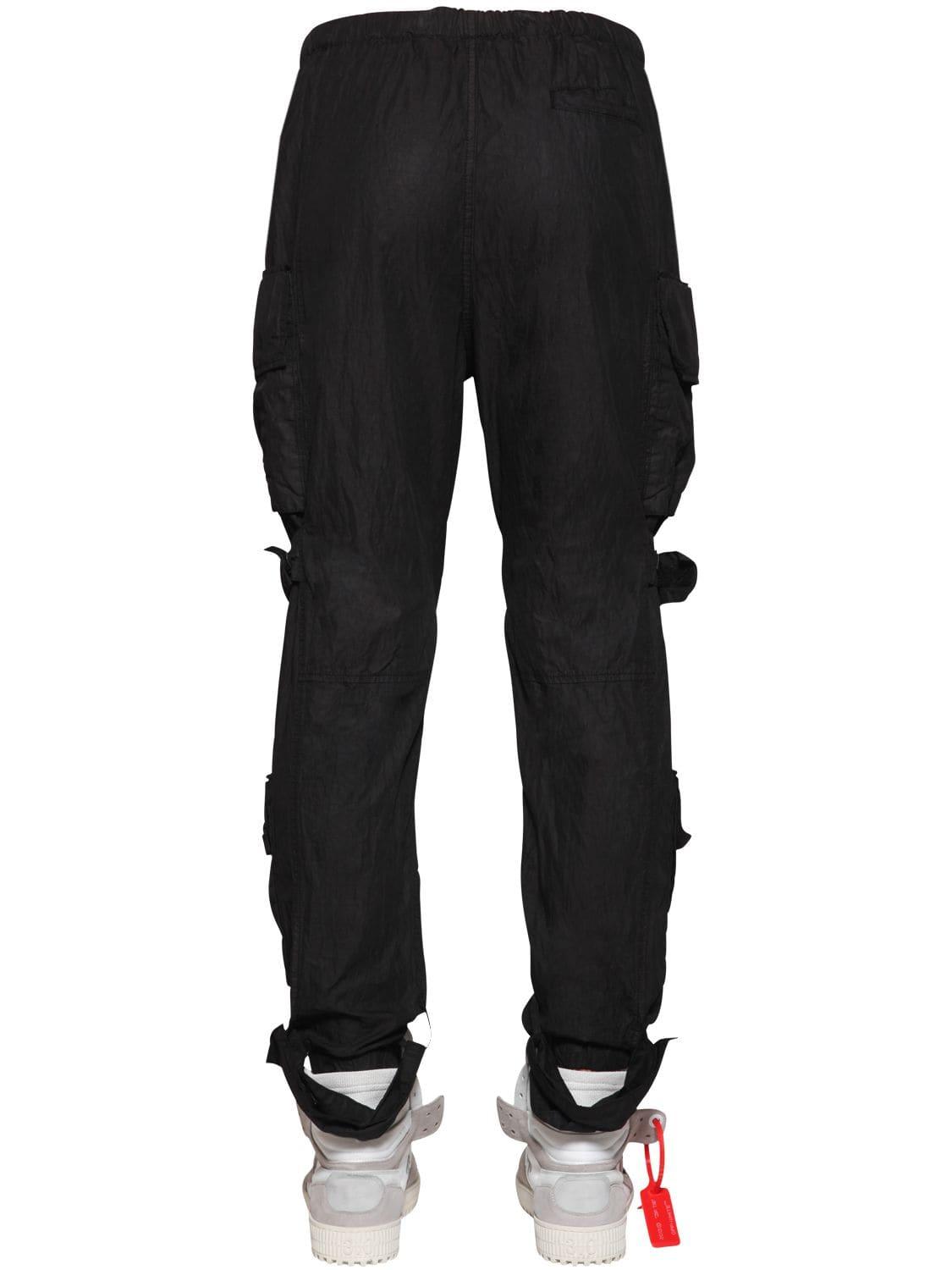 Off-White c/o Virgil Abloh Logo Patches Tech Cotton Cargo Pants in Black  for Men
