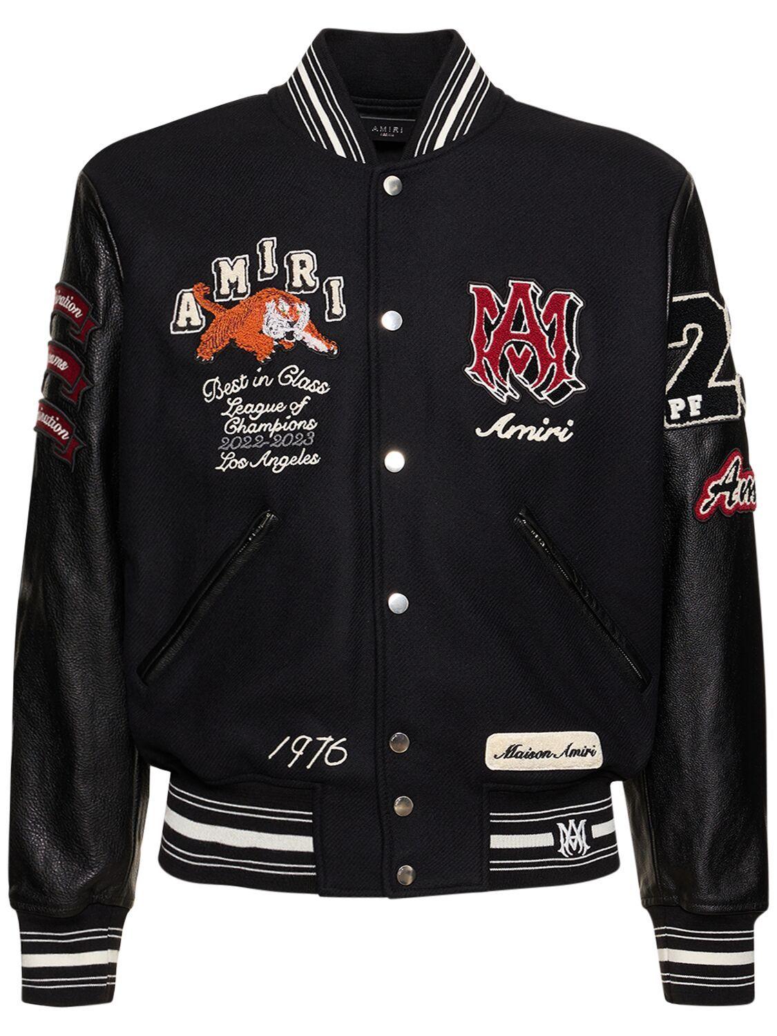 Amiri Vintage Varsity Bomber Jacket W/patches in Black for Men | Lyst
