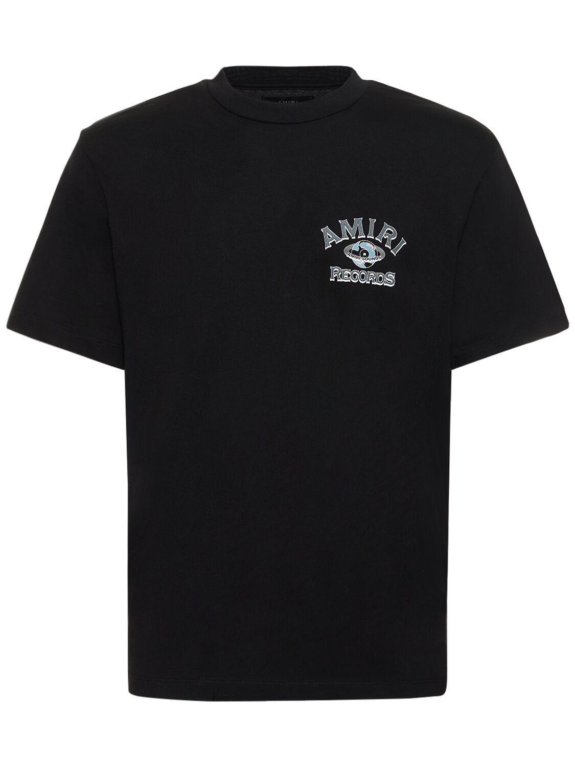Amiri Records Print Cotton Jersey T-shirt in Black for Men