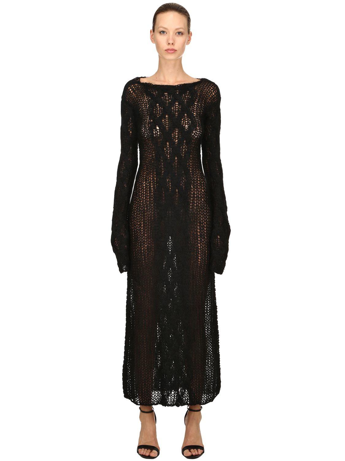 Miu Miu Sheer Mohair Knit Dress in 