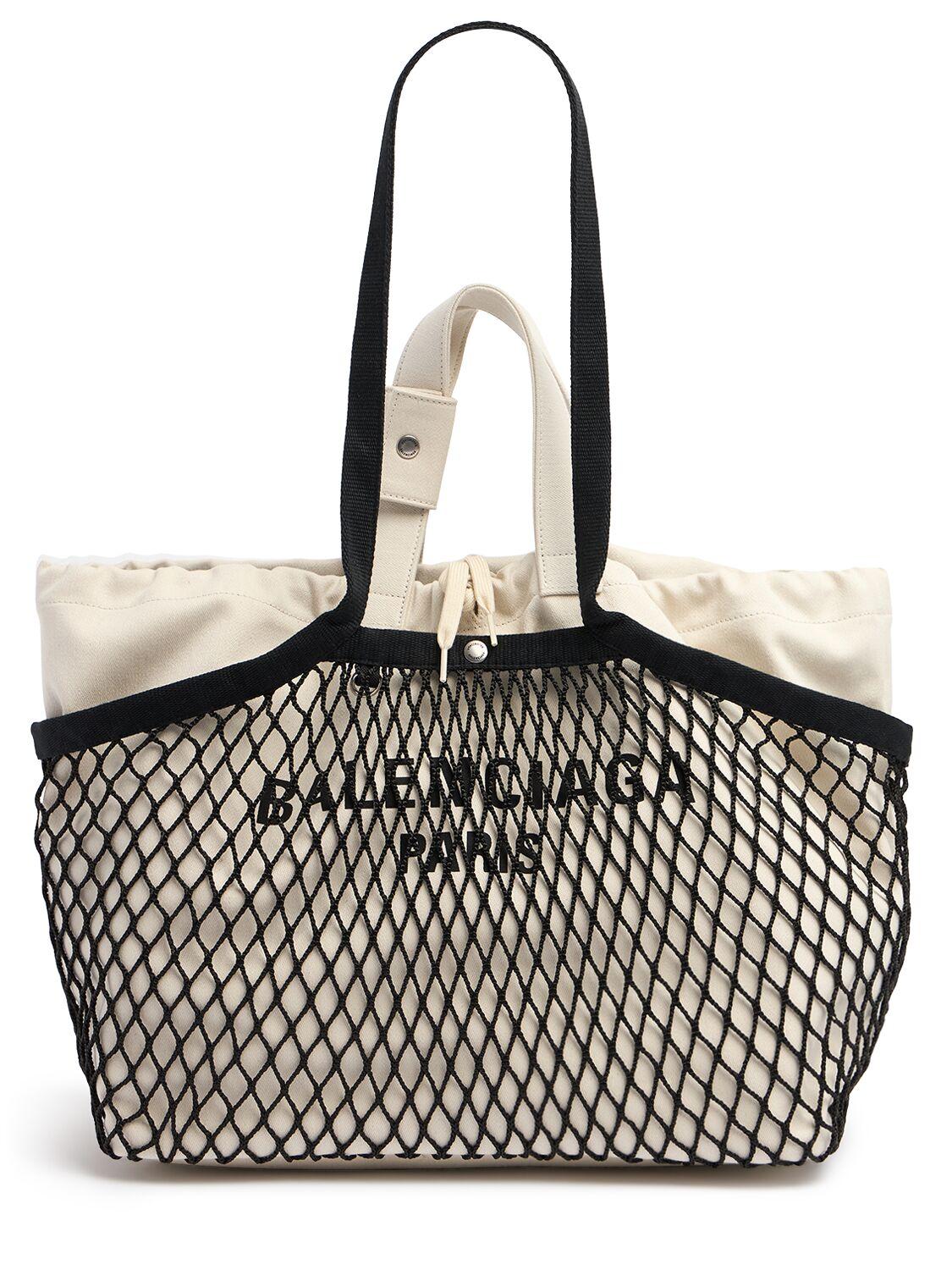 Balenciaga レディース ブラック Medium 24/7 キャンバス&フィッシュ 