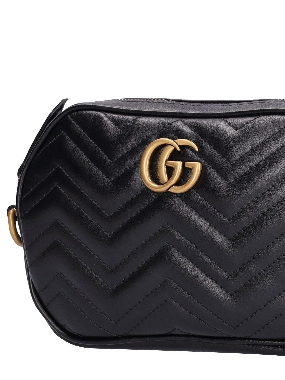 Gucci - Women's GG Marmont Camera 2.0 Mini Quilted Shoulder Bag - Black - Leather