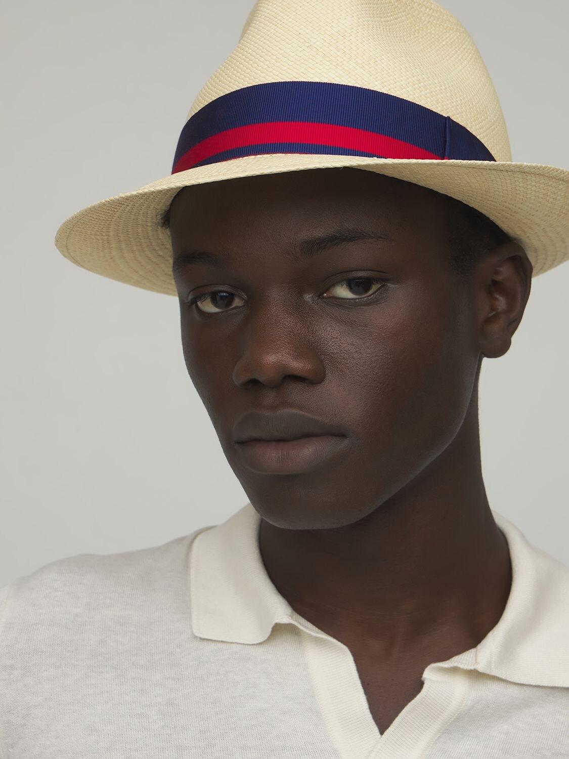 Borsalino Federico Medium Brim Straw Panama Hat for Men | Lyst