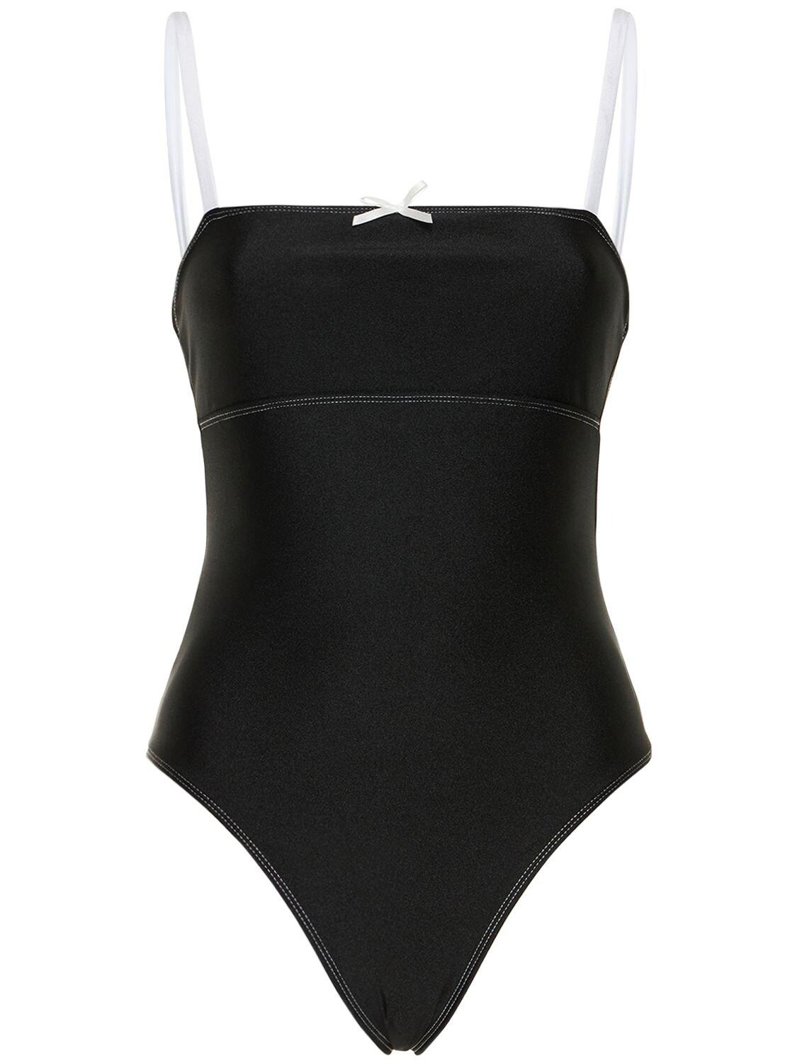 Frankie's Bikinis 23 Shiny One Piece Swimsuit in Black Lyst Canada