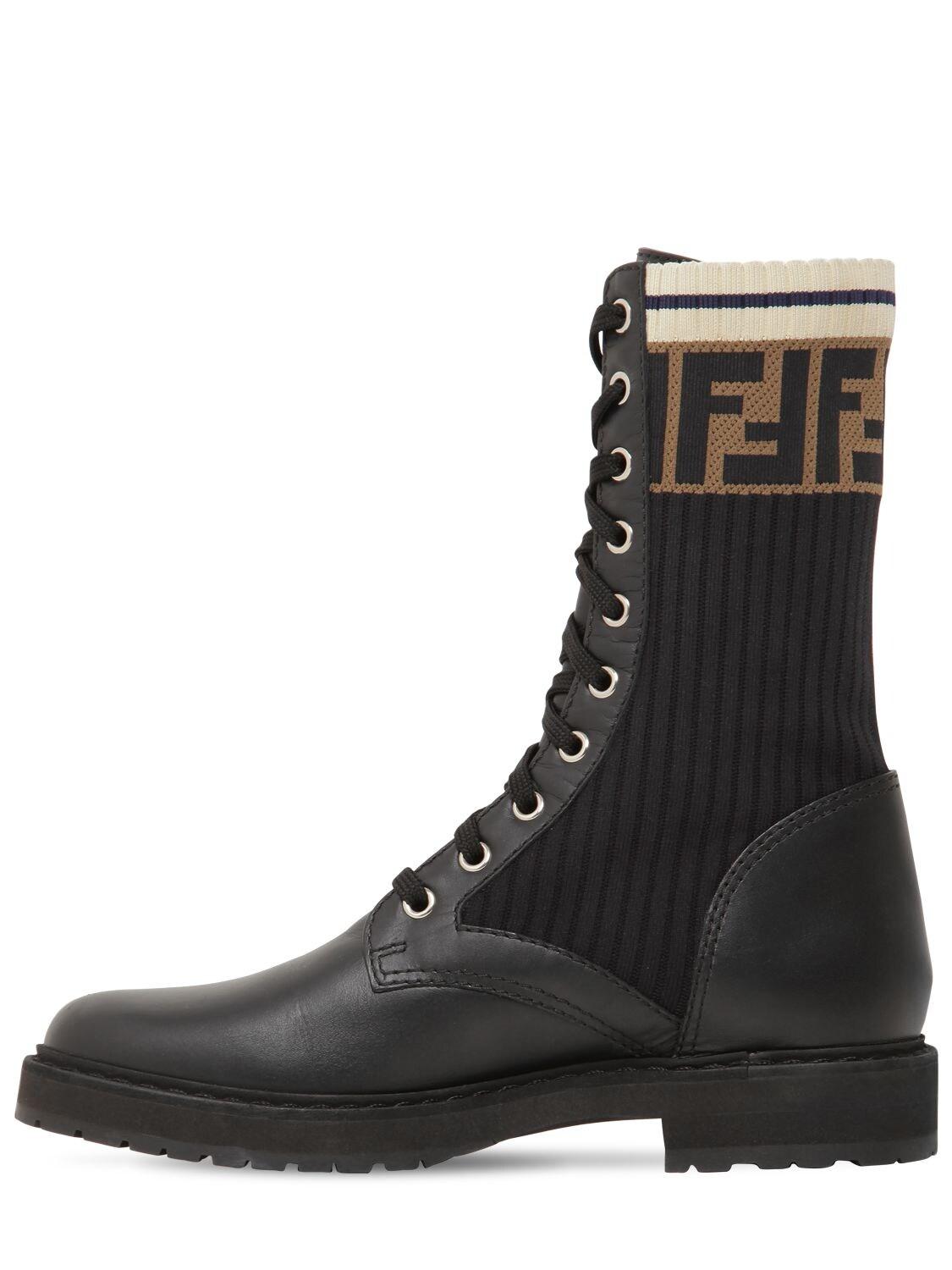 fendi floral combat boots