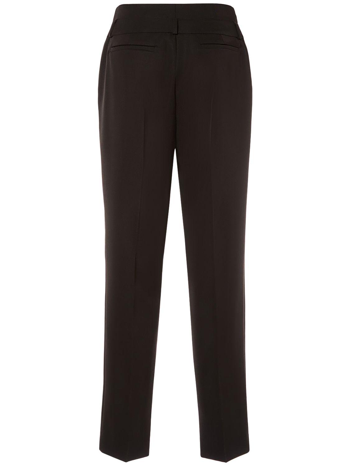 Max Mara Celtico Wool And Mohair-blend Twill Tapered Pants In Black