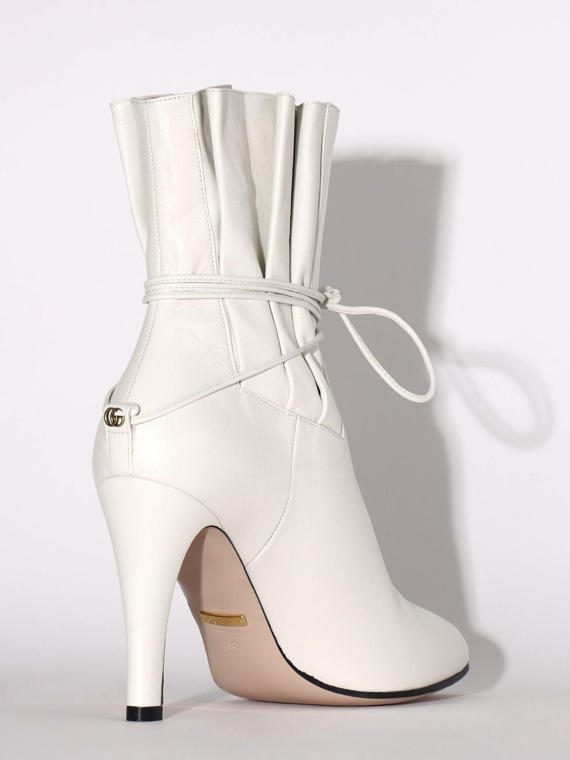 Gucci Leather Ankle Boot in Dusty White (White) - Lyst