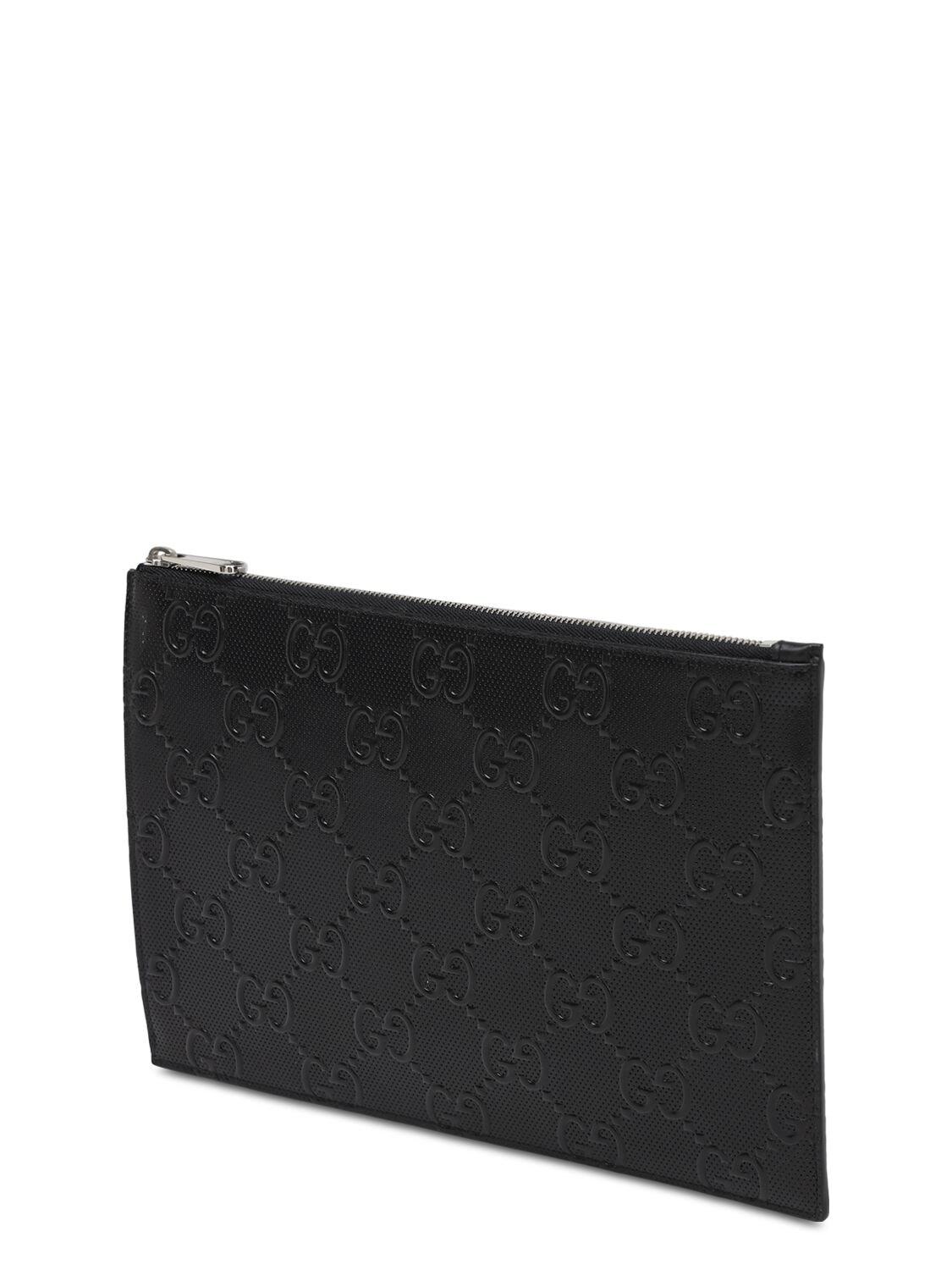 Gucci Monogram Patterned Pouch in Black for Men