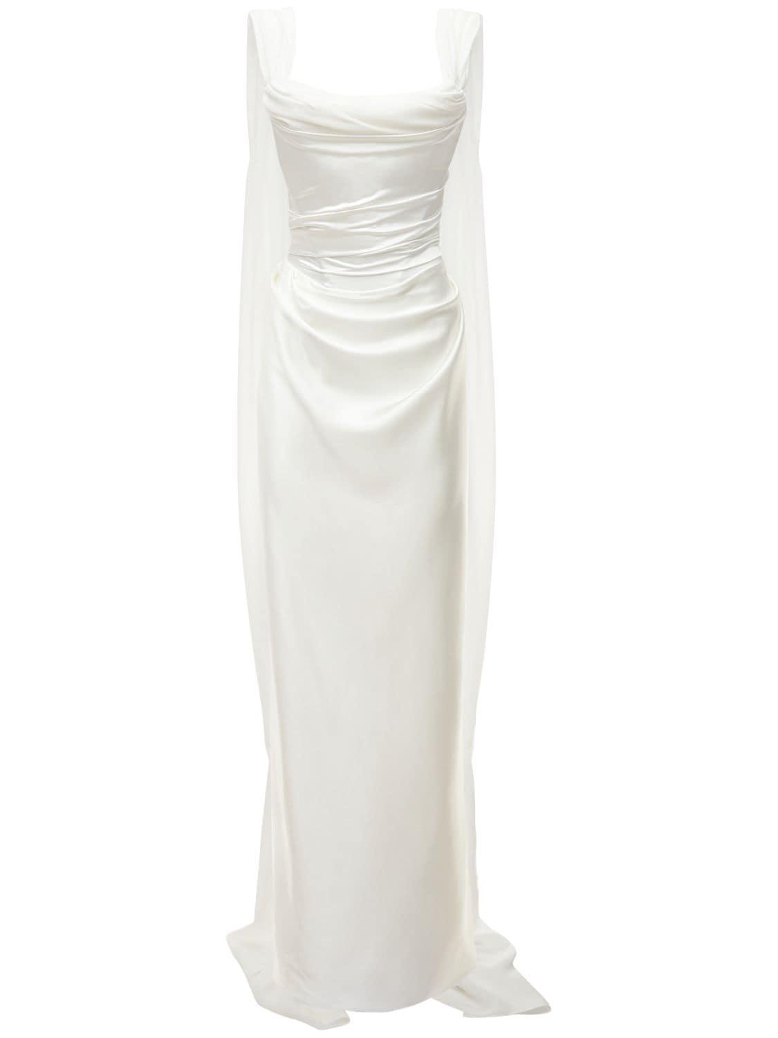 white silk maxi dress
