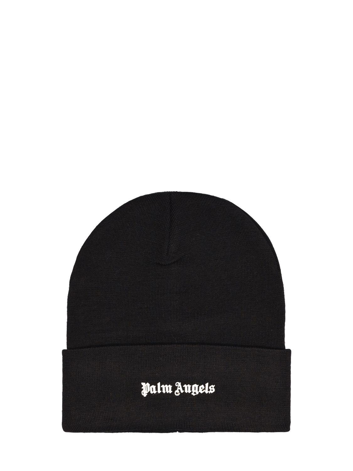 Monogram Beanie in white - Palm Angels® Official
