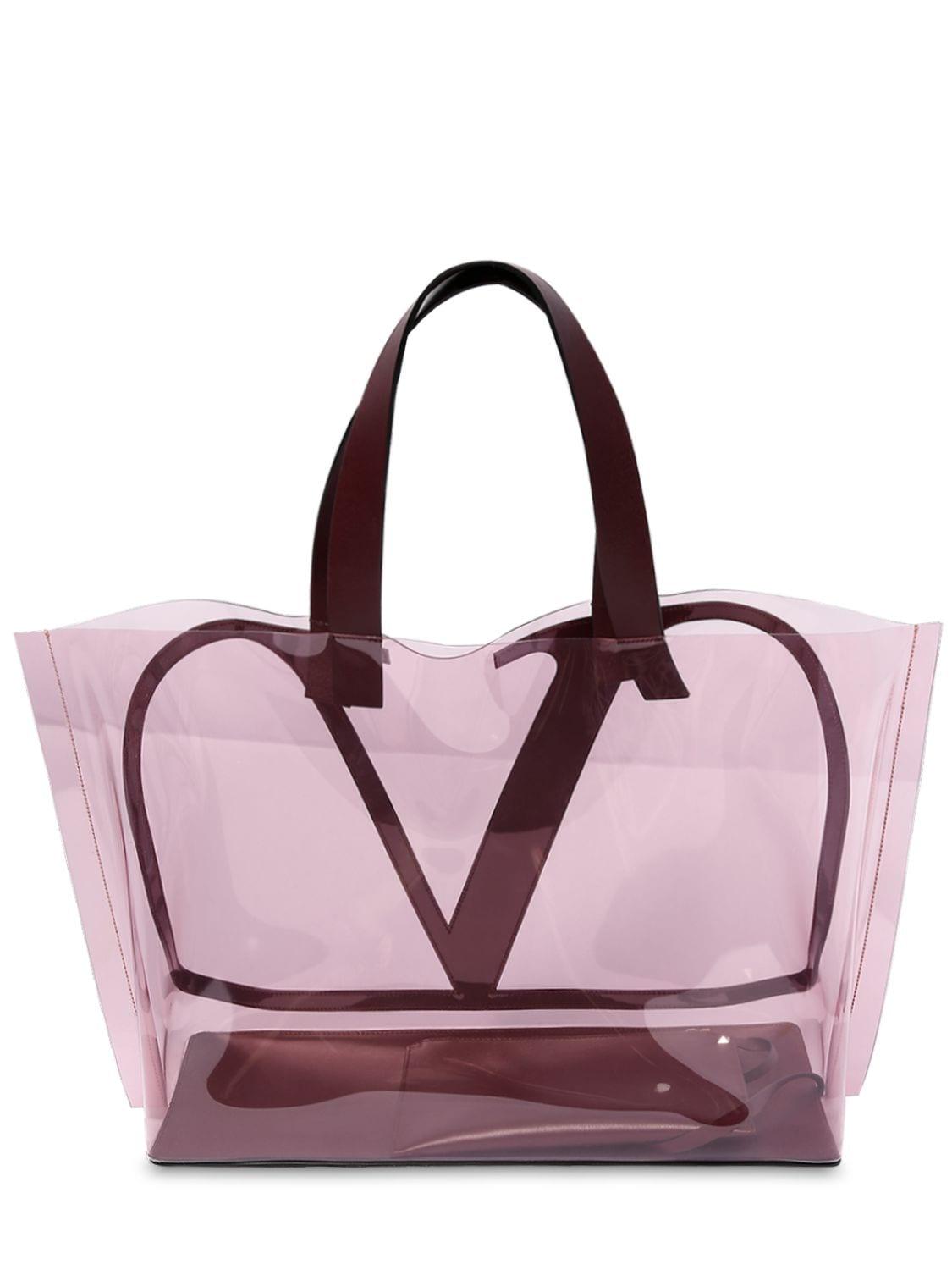 pink leather tote bags
