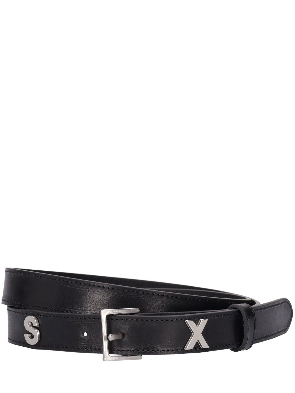 Martine Rose 2.5cm Sex Letters Leather Belt in Black for Men Martine Rose 2.5cm Sex Letters Leather Belt in Black for Men