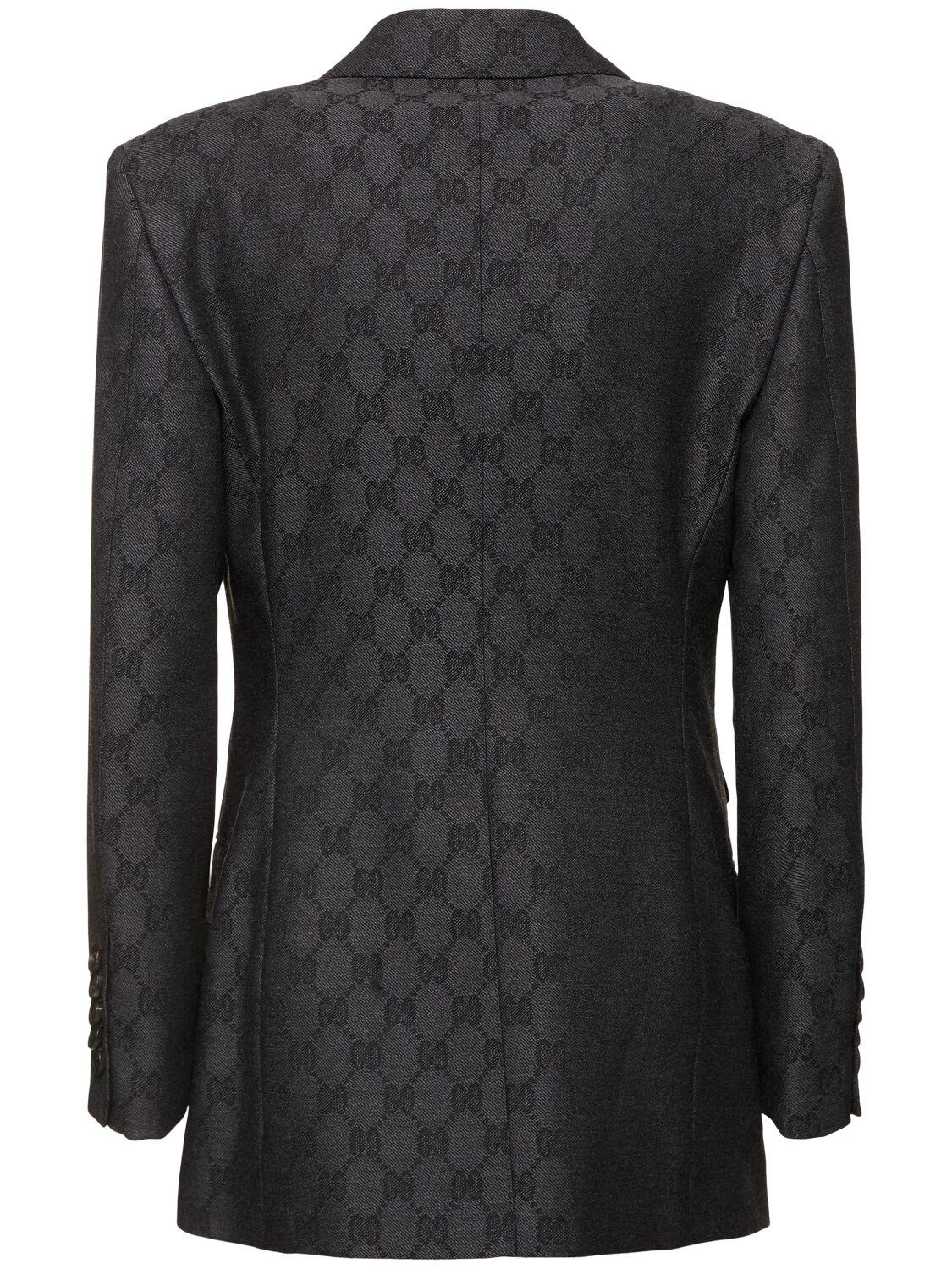 Gucci レディース ブラック Gg ウールジャカードブレザー ジャケット