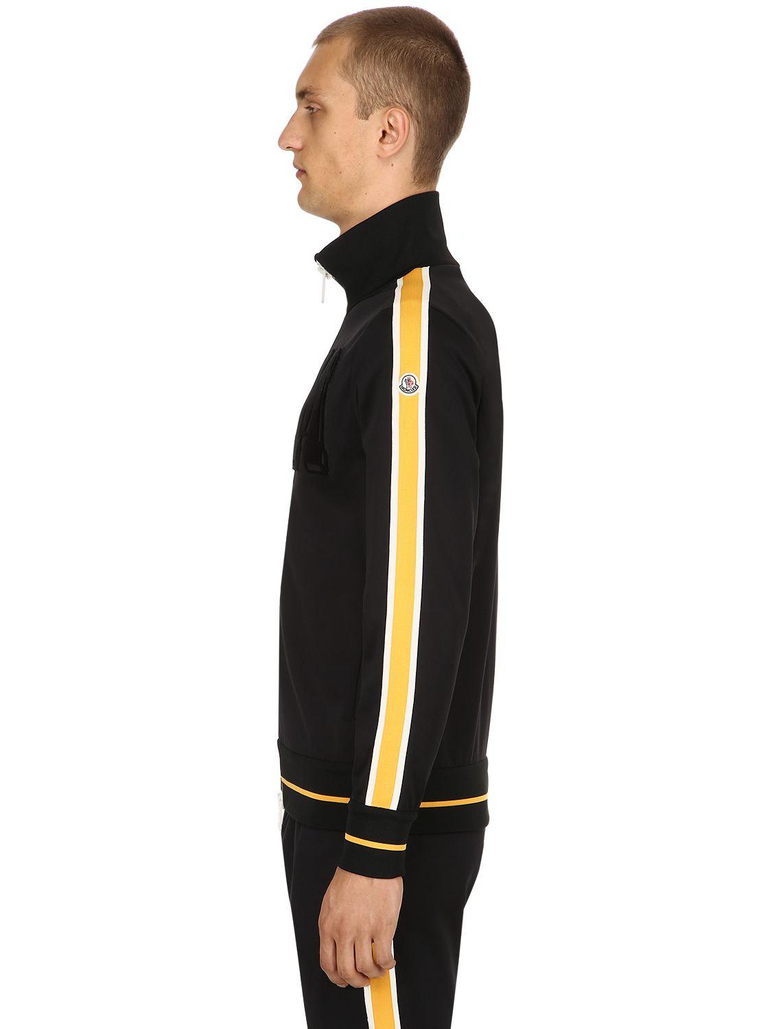 moncler tracksuit black and yellow