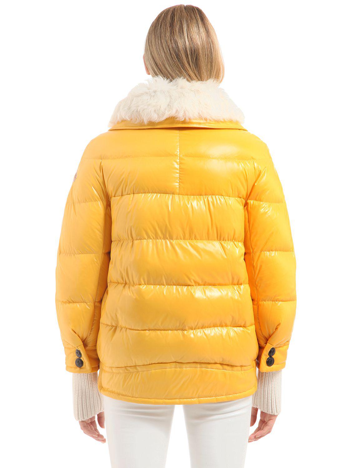 Lyst Moncler Grenoble Arabba Nylon & Shearling Down Jacket in Yellow