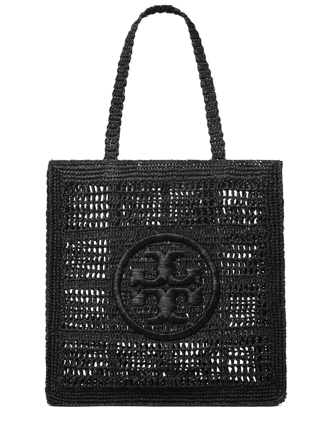 Tory Burch Ella Hand-crocheted Tote Bag in Black | Lyst