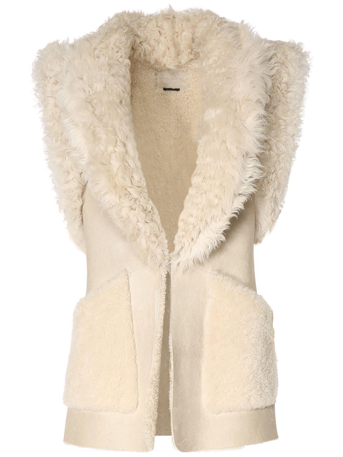 Isabel Marant Bryana Lamb Shearling Vest in Natural Lyst