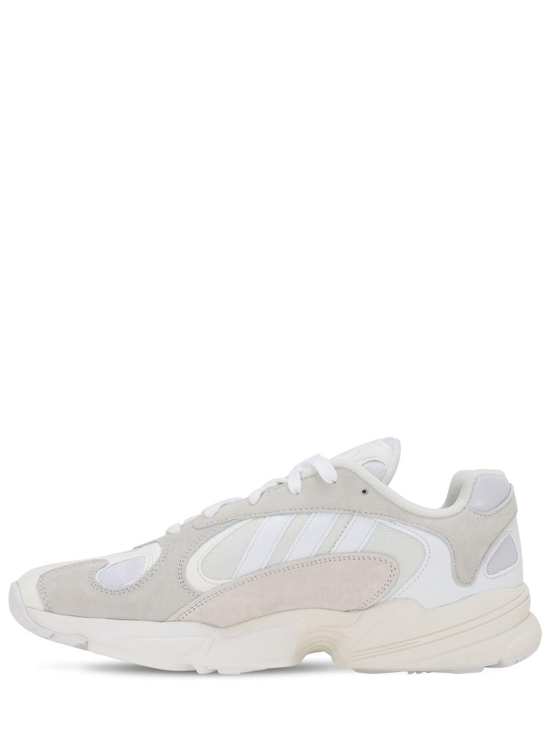adidas originals all white leather yung 1 trainers